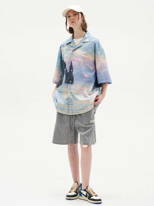 Harsh and Cruel Impressionist Sunset Oil Painting Shirt