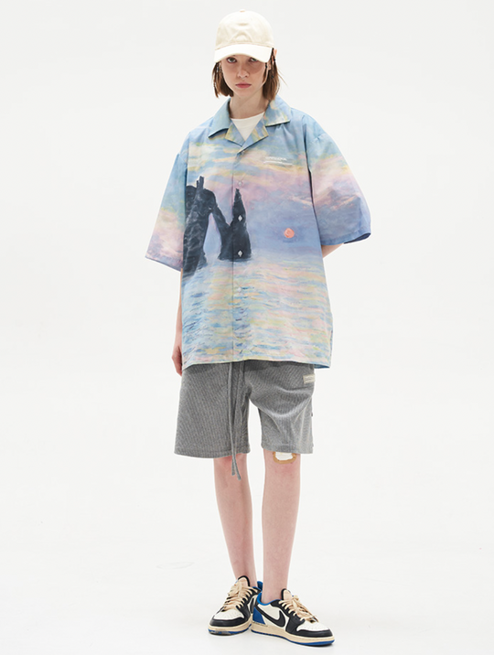 Harsh and Cruel Impressionist Sunset Oil Painting Shirt
