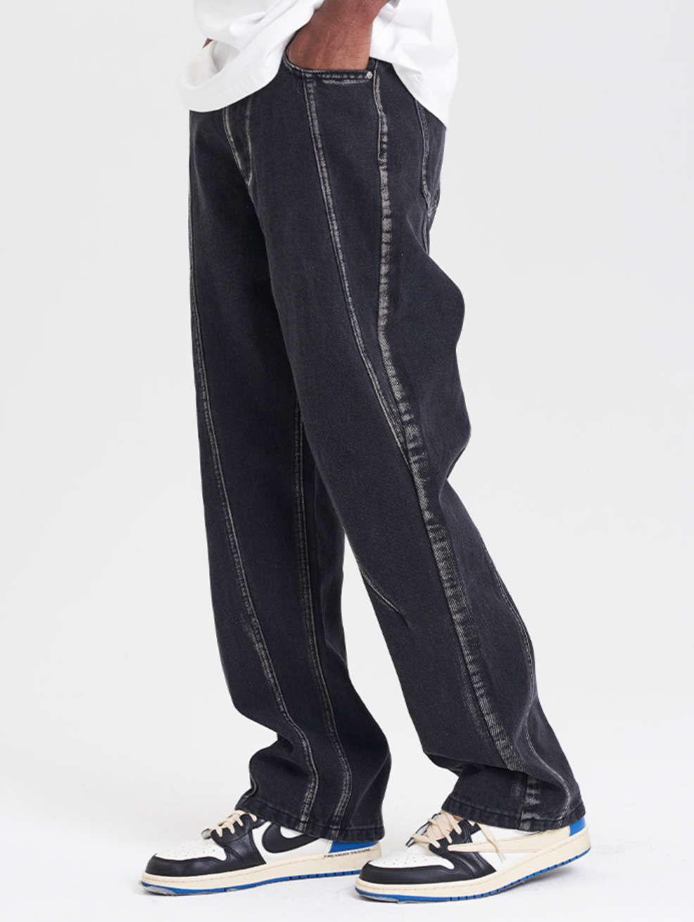 Harsh and Cruel Deconstructed Washed Denim Pants