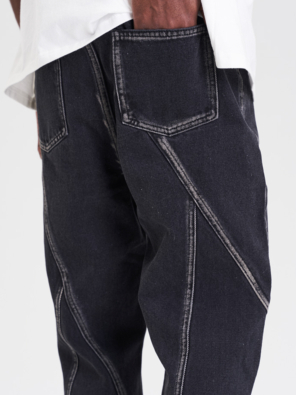 Harsh and Cruel Deconstructed Washed Denim Pants