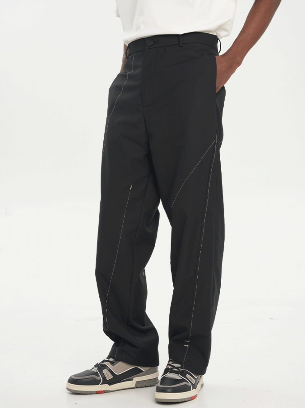 Harsh and Cruel Asymmetric Deconstruction Loose Trousers Pants