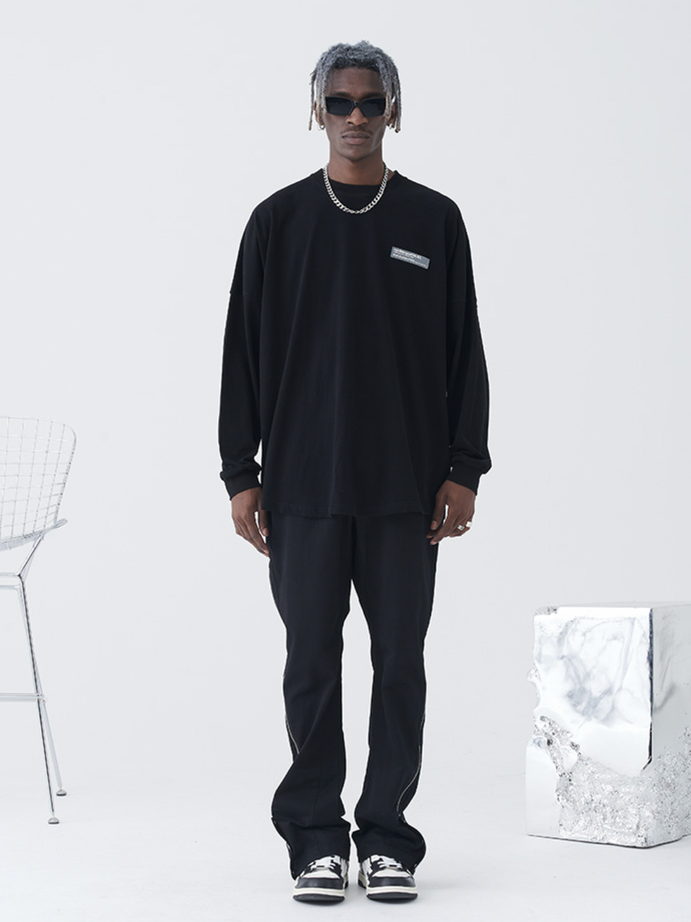 Harsh and Cruel Gothic Word LOGO Long Sleeved Tee