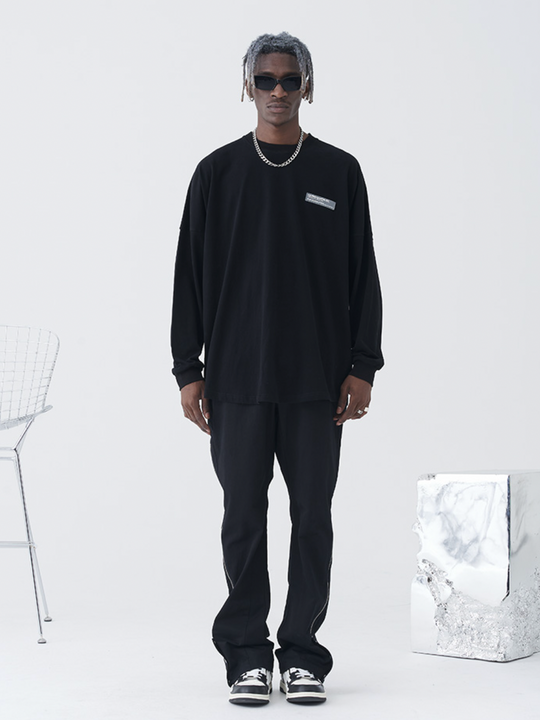 Harsh and Cruel Gothic Word LOGO Long Sleeved Tee