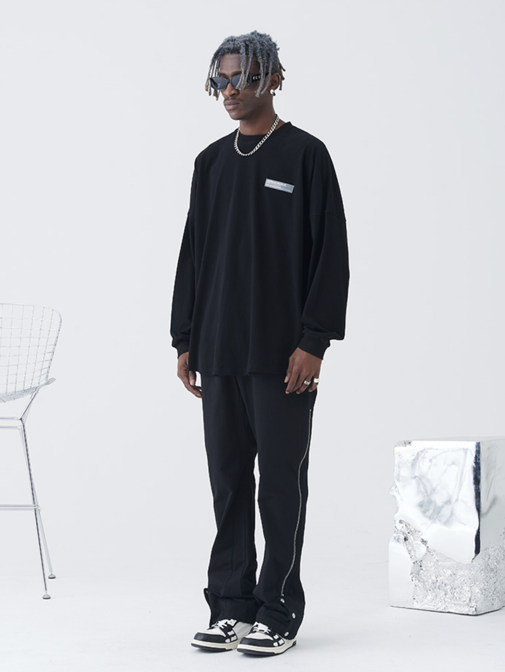 Harsh and Cruel Gothic Word LOGO Long Sleeved Tee