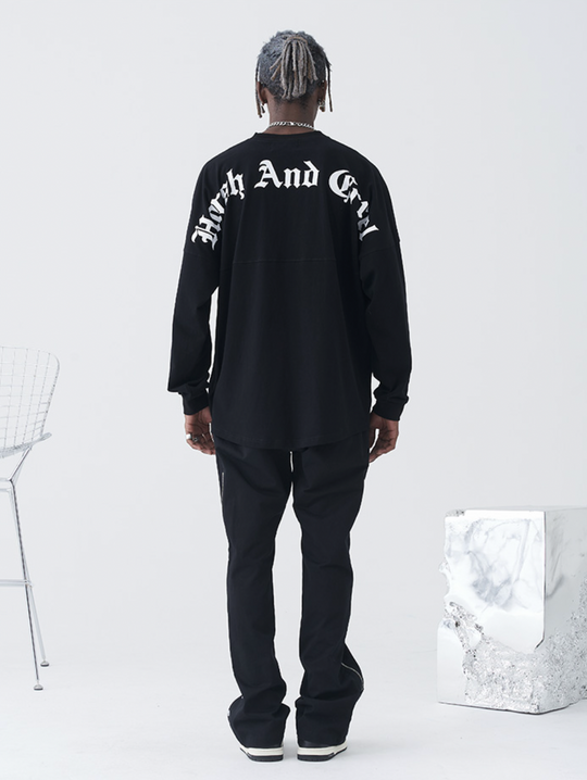 Harsh and Cruel Gothic Word LOGO Long Sleeved Tee