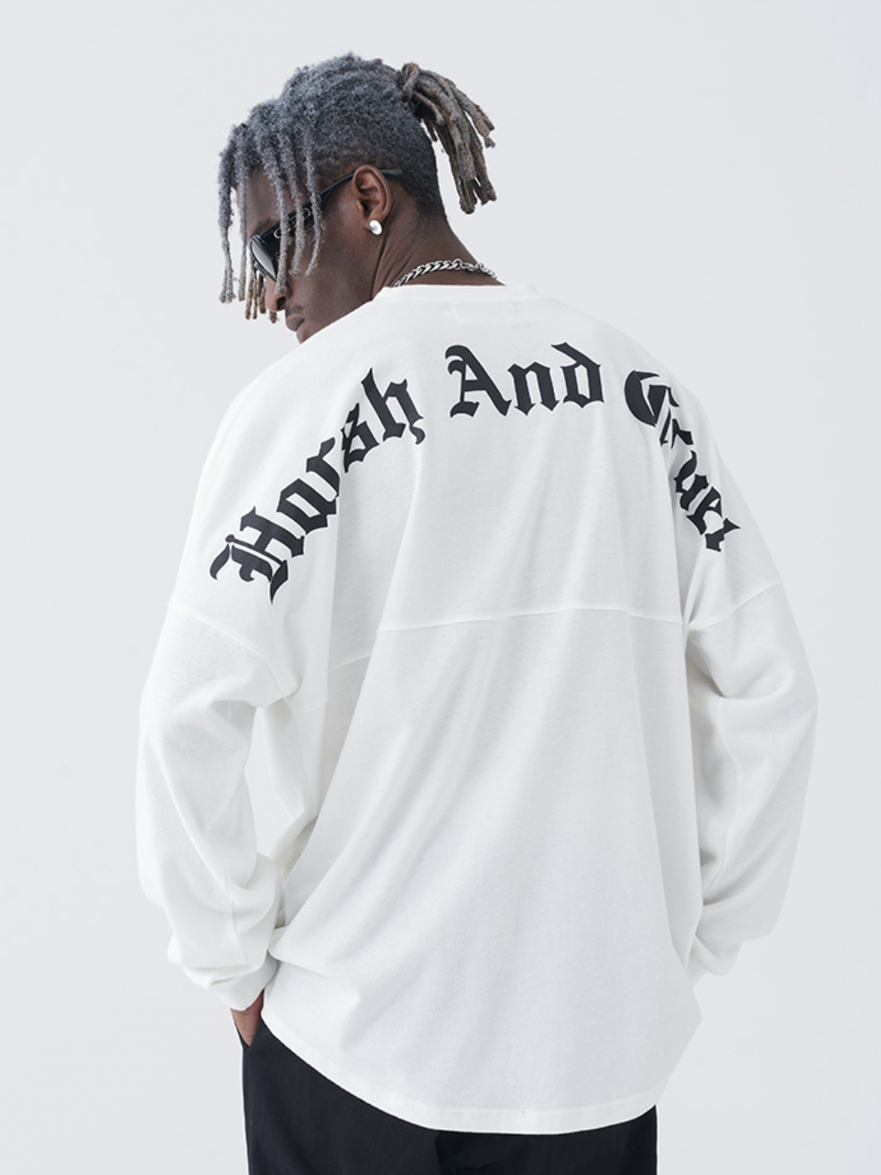 Harsh and Cruel Gothic Word LOGO Long Sleeved Tee