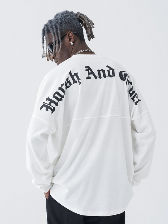 Harsh and Cruel Gothic Word LOGO Long Sleeved Tee