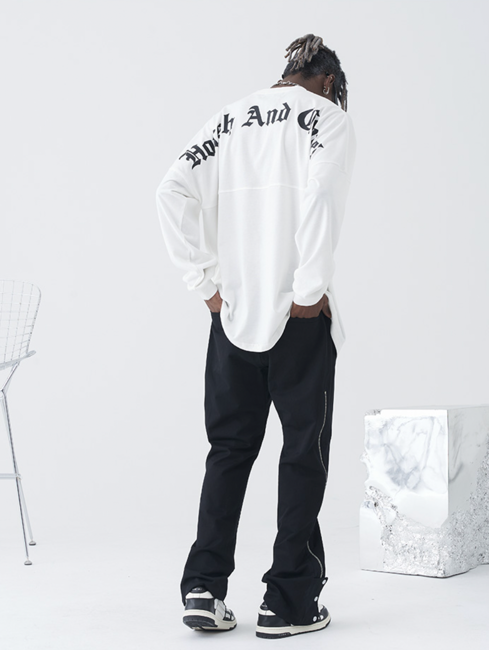 Harsh and Cruel Gothic Word LOGO Long Sleeved Tee
