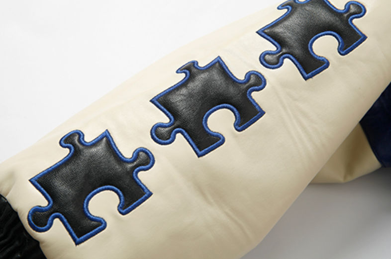 YADcrew X ROOT Stitching Puzzle Leather Motorcycle Jacket