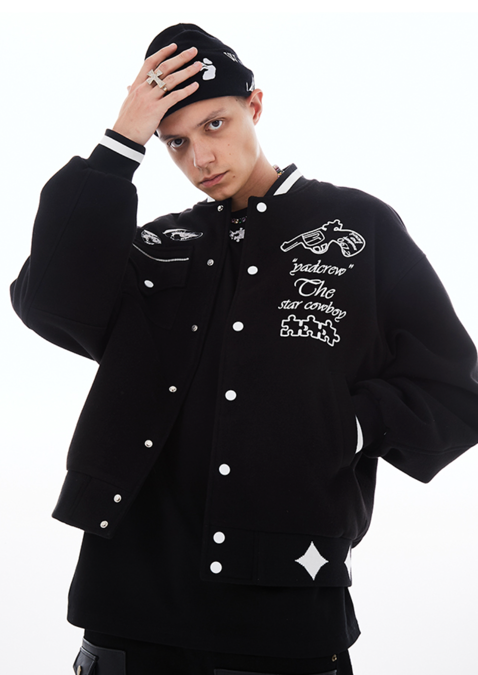 YADcrew Interstellar Embroidery Baseball Jacket