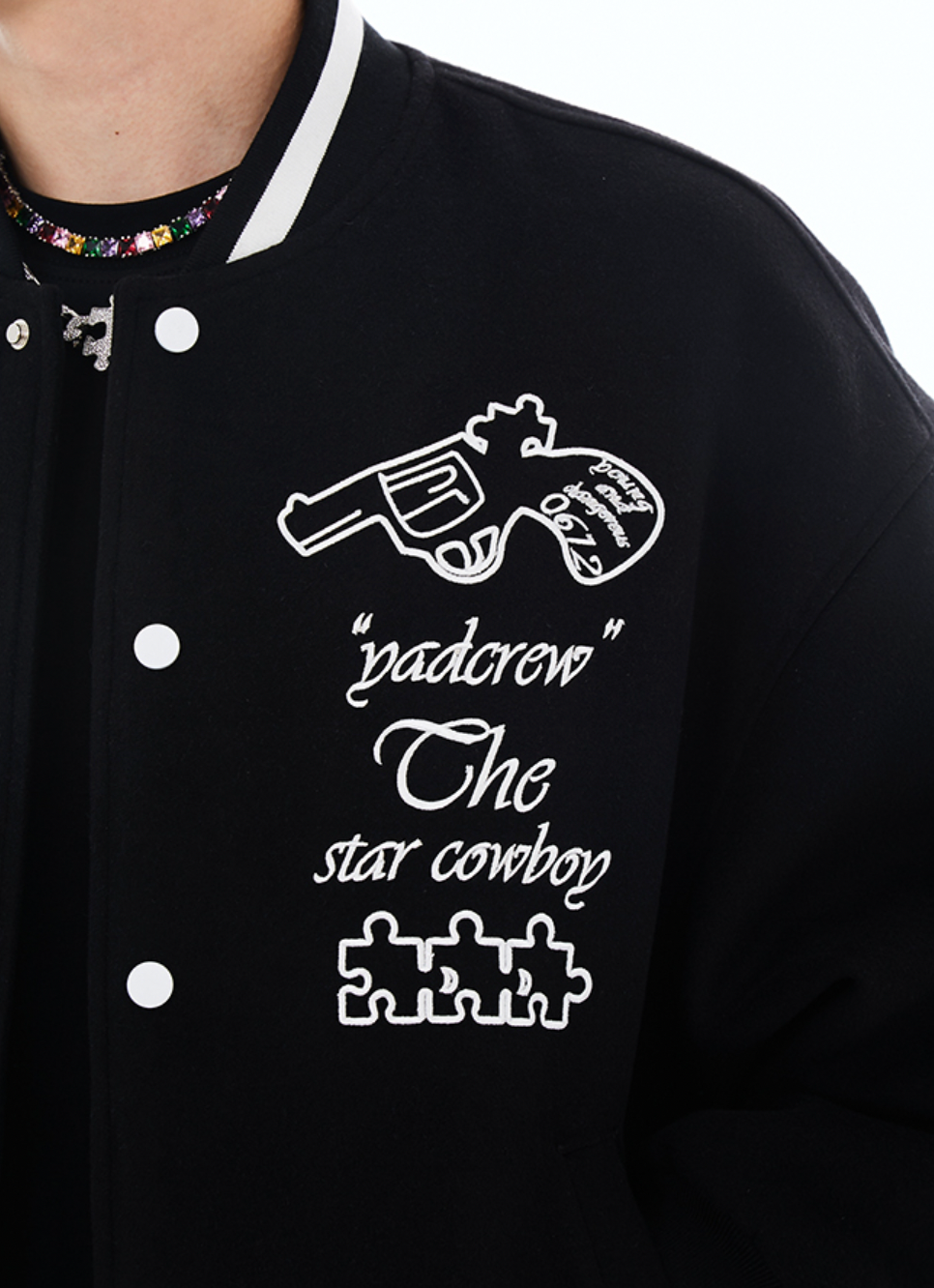 YADcrew Interstellar Embroidery Baseball Jacket