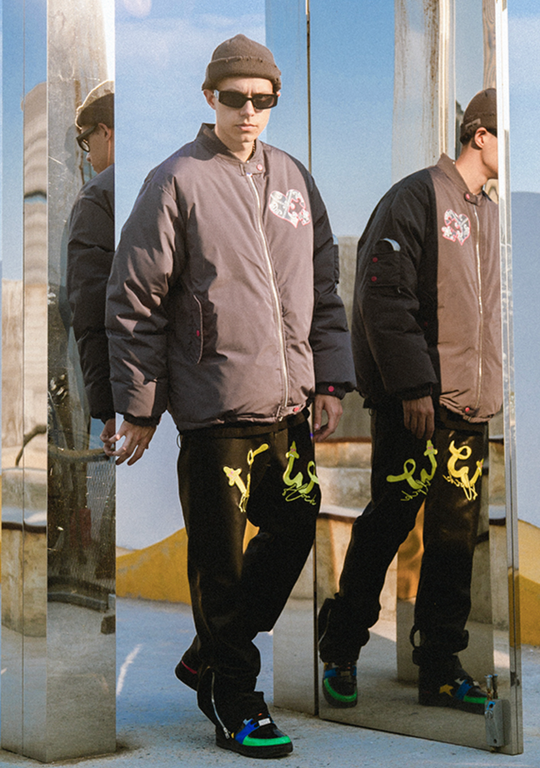 YADcrew Cashew Flower Love Puzzle Jacket