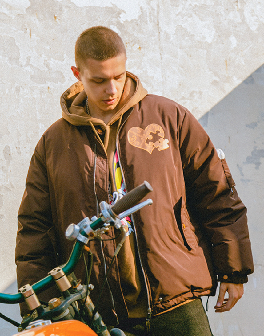 YADcrew Cashew Flower Love Puzzle Jacket