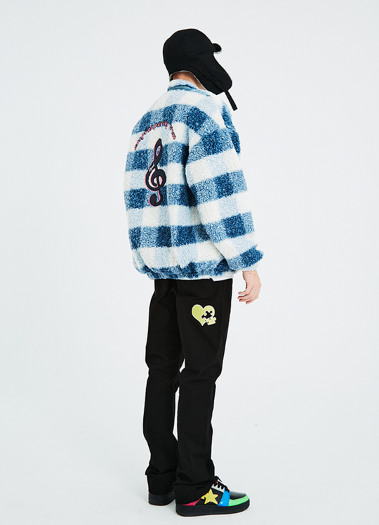 YADcrew 3M Colorful Reflective Sherpa Fleece Jacket