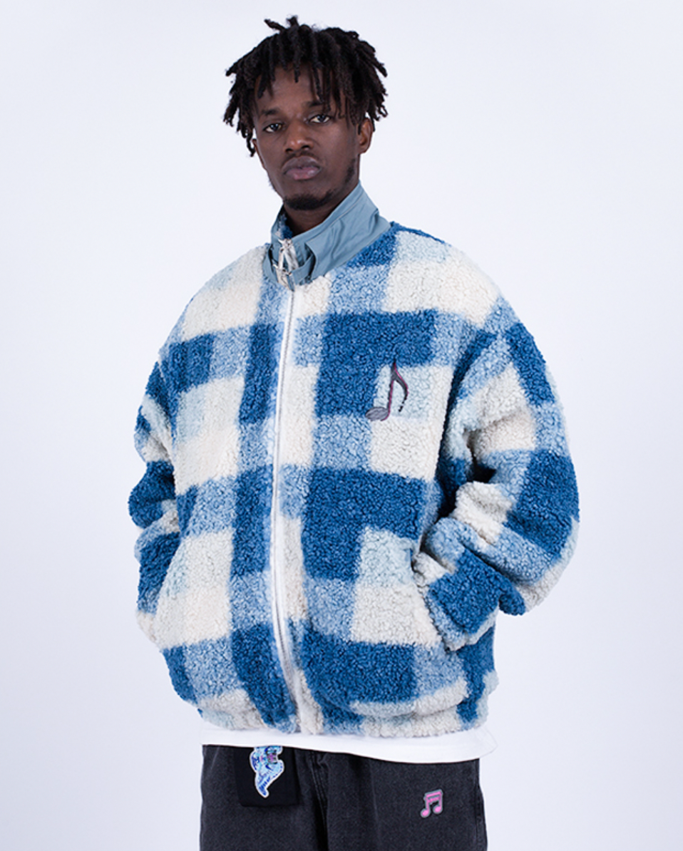 YADcrew 3M Colorful Reflective Sherpa Fleece Jacket