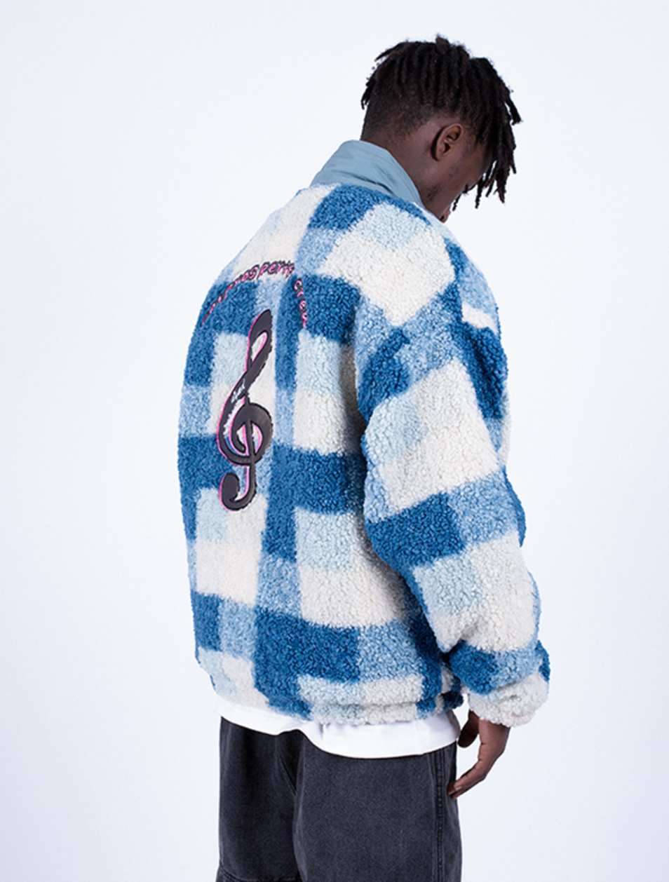 YADcrew 3M Colorful Reflective Sherpa Fleece Jacket