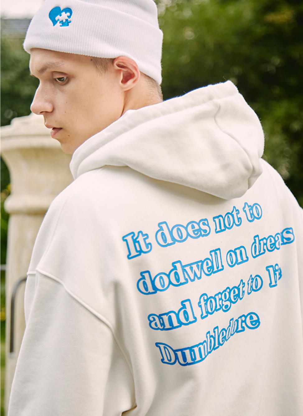 YADcrew Abstract Face Print Hoodie