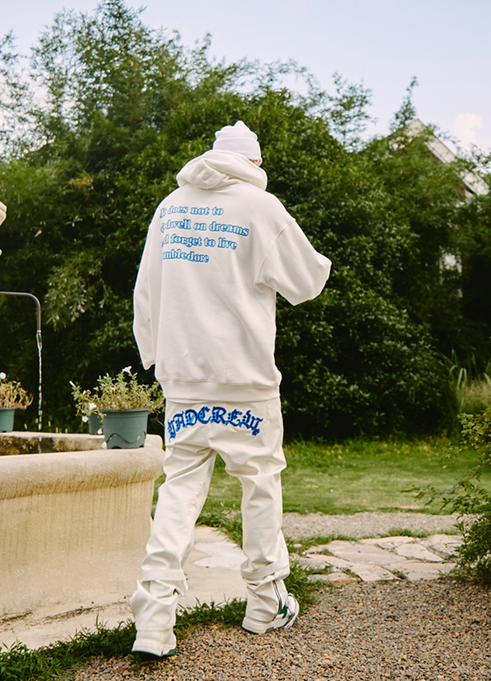 YADcrew Abstract Face Print Hoodie