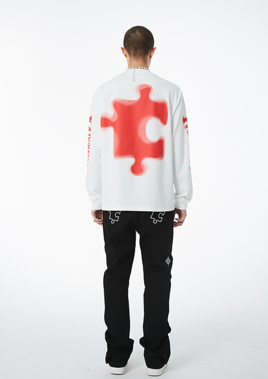 YADcrew Phantom Font Printing Logo Long Sleeved Tee