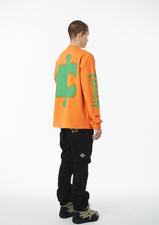 YADcrew Phantom Font Printing Logo Long Sleeved Tee
