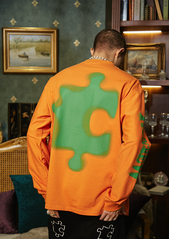 YADcrew Phantom Font Printing Logo Long Sleeved Tee