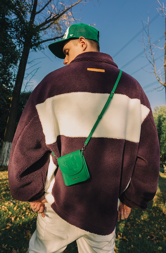 YADcrew Logo Lapel Sherpa Fleece Jacket