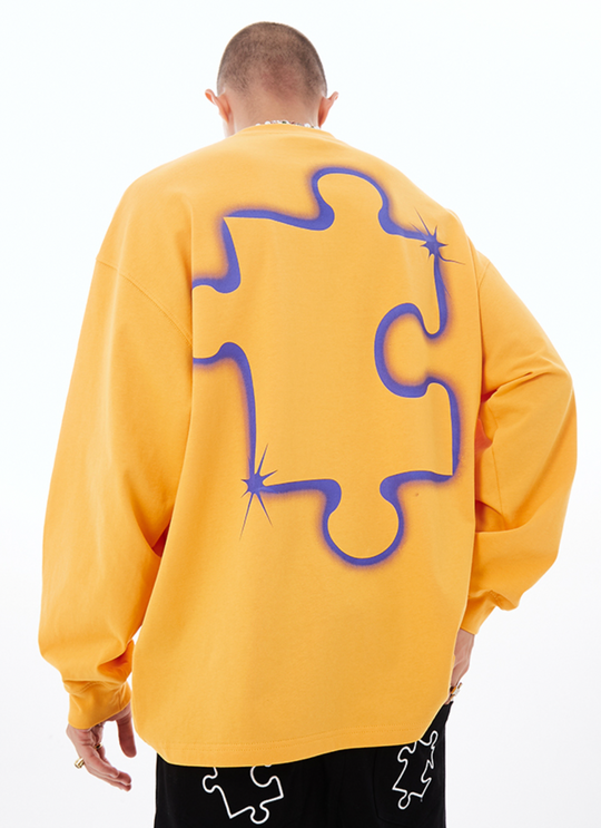 YADcrew Interstellar Puzzle Print Long Sleeved Tee