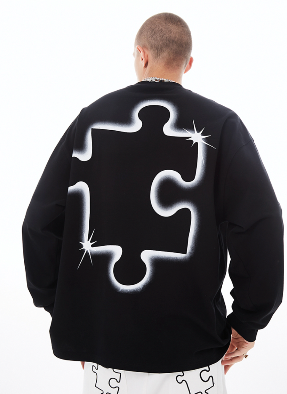 YADcrew Interstellar Puzzle Print Long Sleeved Tee