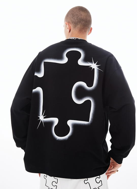 YADcrew Interstellar Puzzle Print Long Sleeved Tee