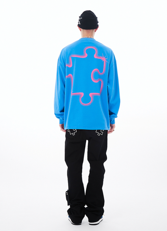 YADcrew Interstellar Puzzle Print Long Sleeved Tee