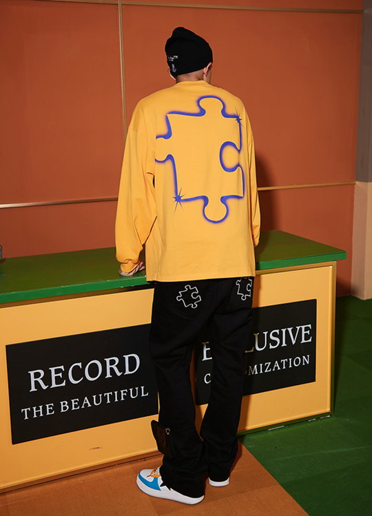 YADcrew Interstellar Puzzle Print Long Sleeved Tee