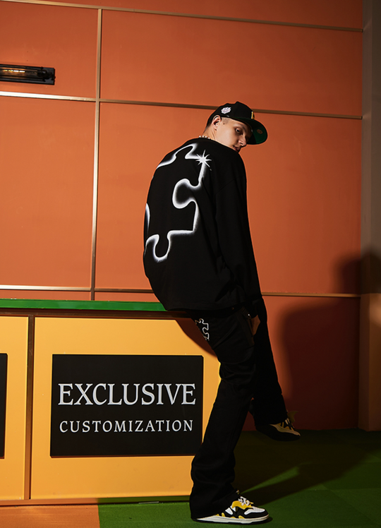 YADcrew Interstellar Puzzle Print Long Sleeved Tee