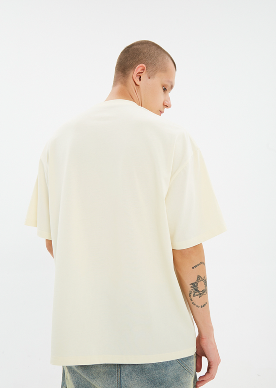YADcrew Peace Dove Suede Foam Printing Tee