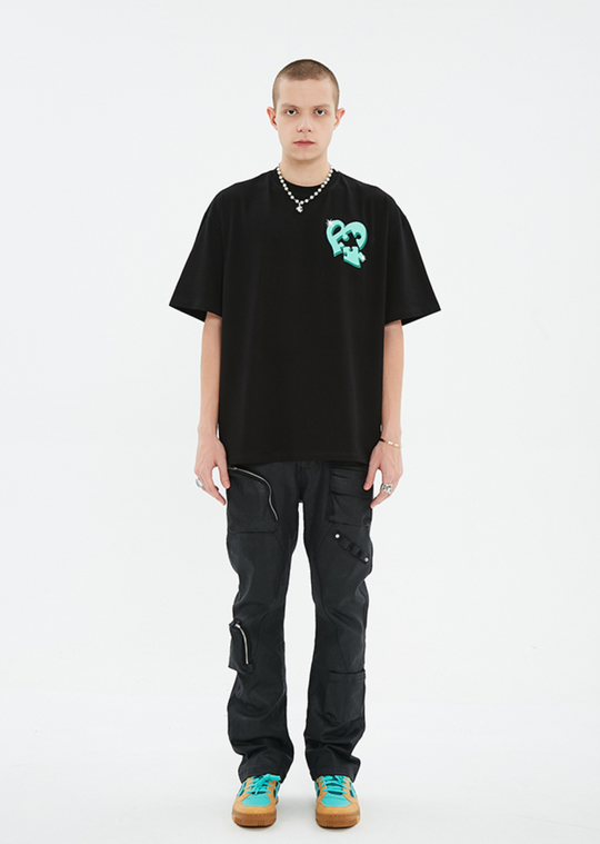 YADcrew Bubble Heart Print Tee