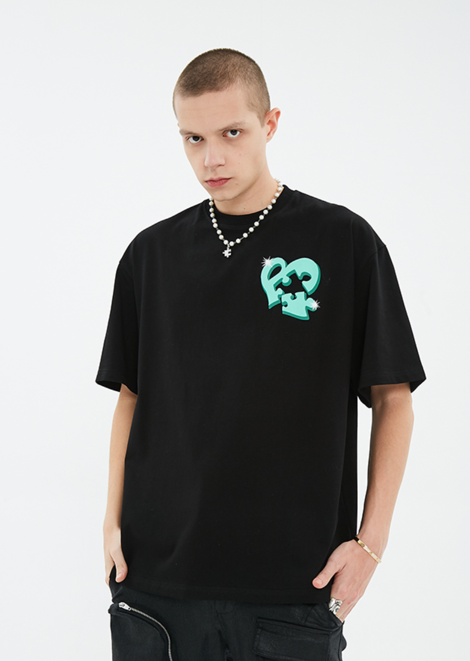 YADcrew Bubble Heart Print Tee