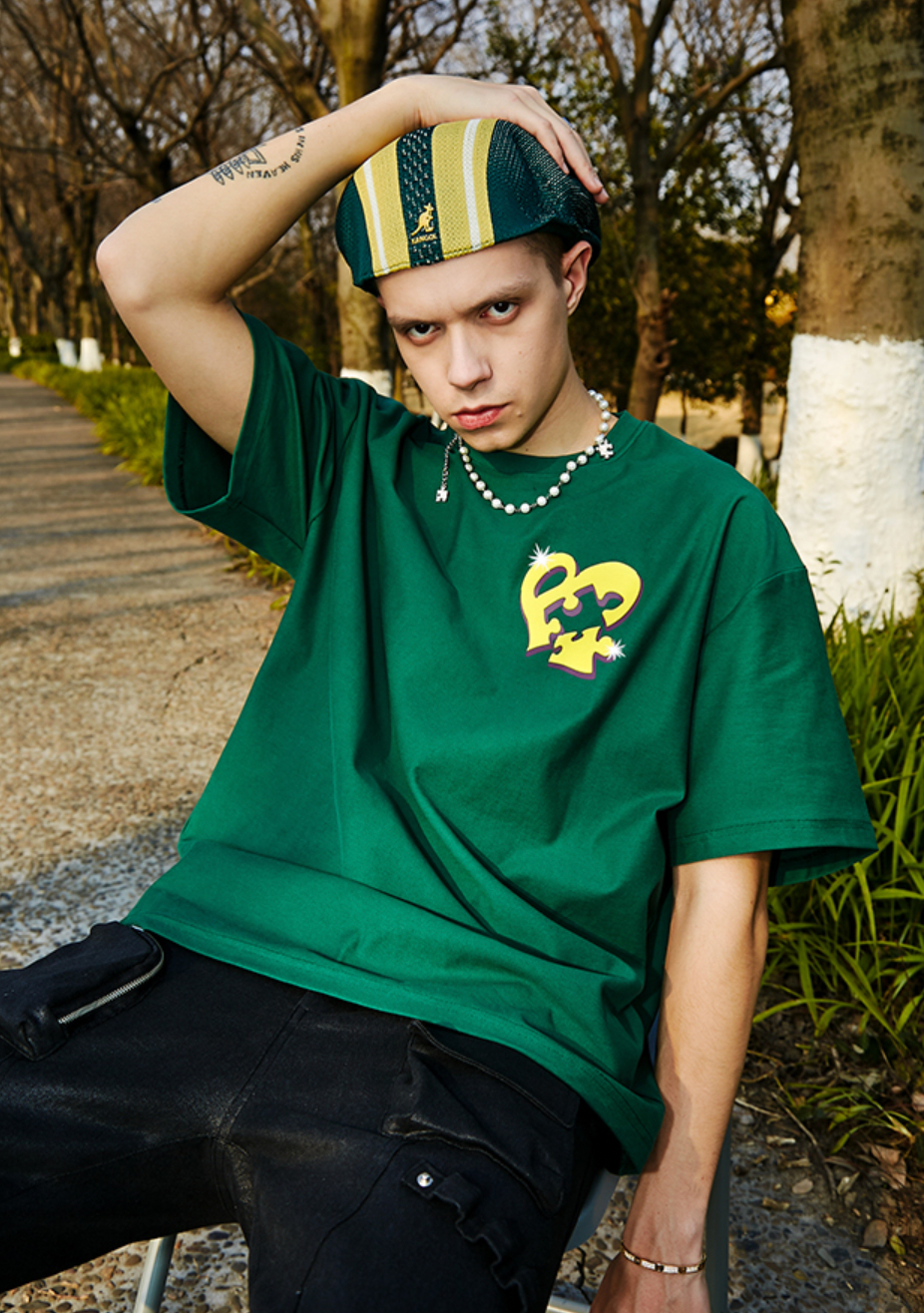 YADcrew Bubble Heart Print Tee