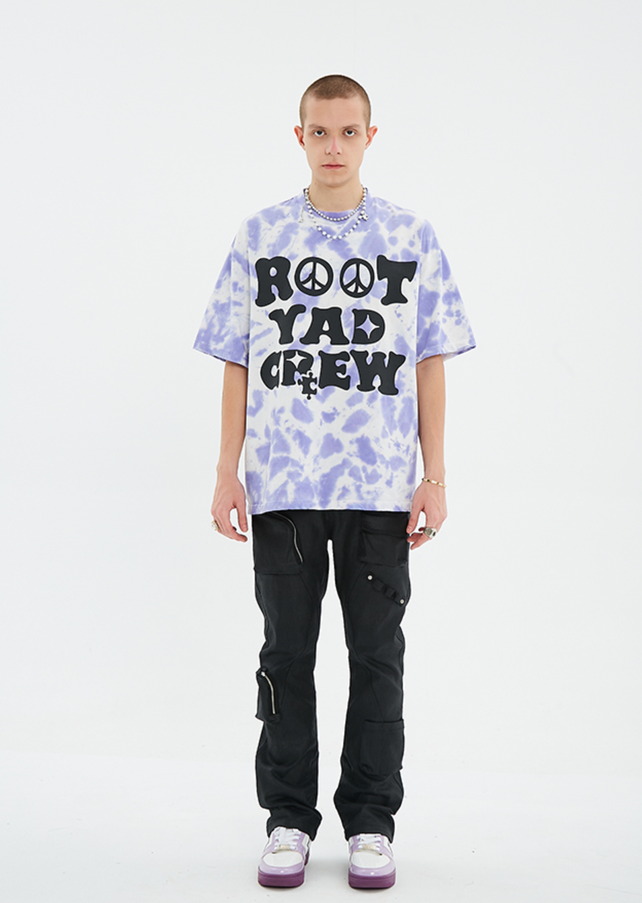 YADcrew X ROOT Tie Dye Anti War Printed Tee