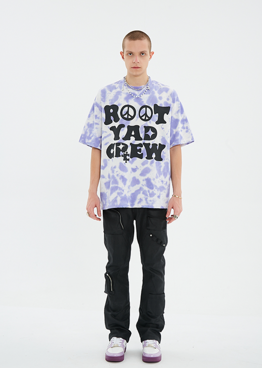 YADcrew X ROOT Tie Dye Anti War Printed Tee