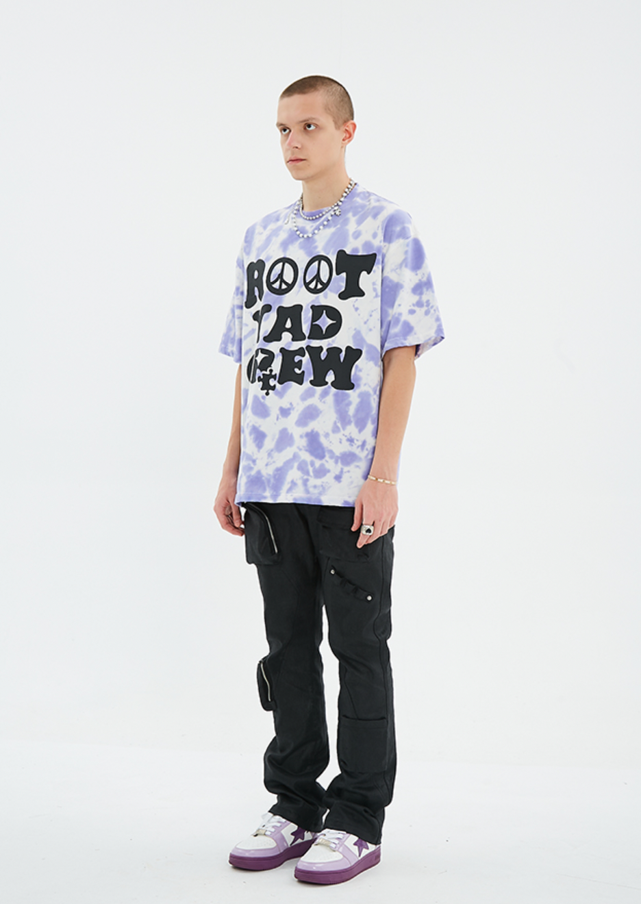 YADcrew X ROOT Tie Dye Anti War Printed Tee
