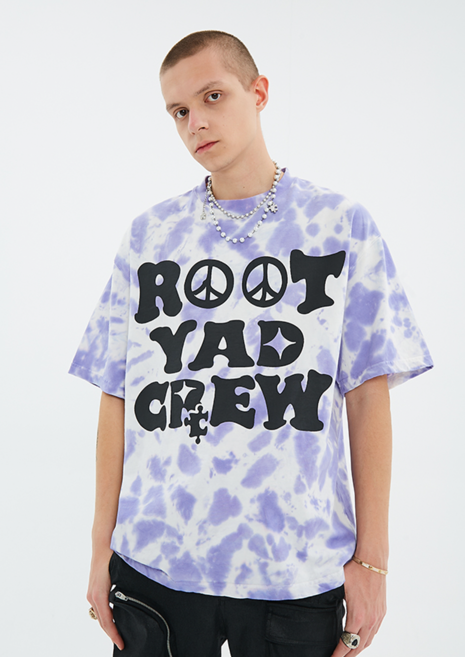 YADcrew X ROOT Tie Dye Anti War Printed Tee