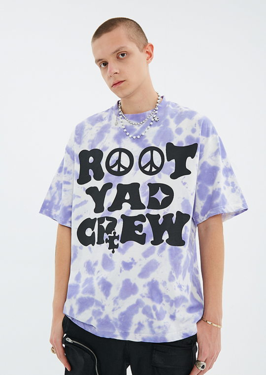 YADcrew X ROOT Tie Dye Anti War Printed Tee