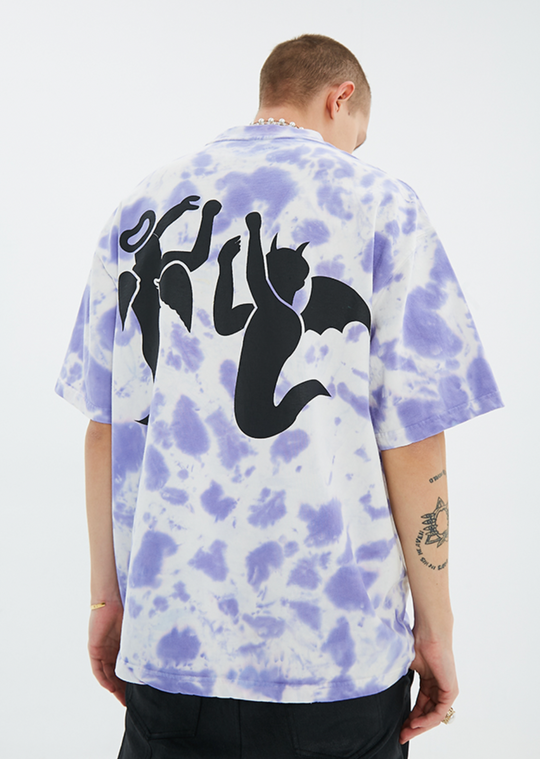 YADcrew X ROOT Tie Dye Anti War Printed Tee