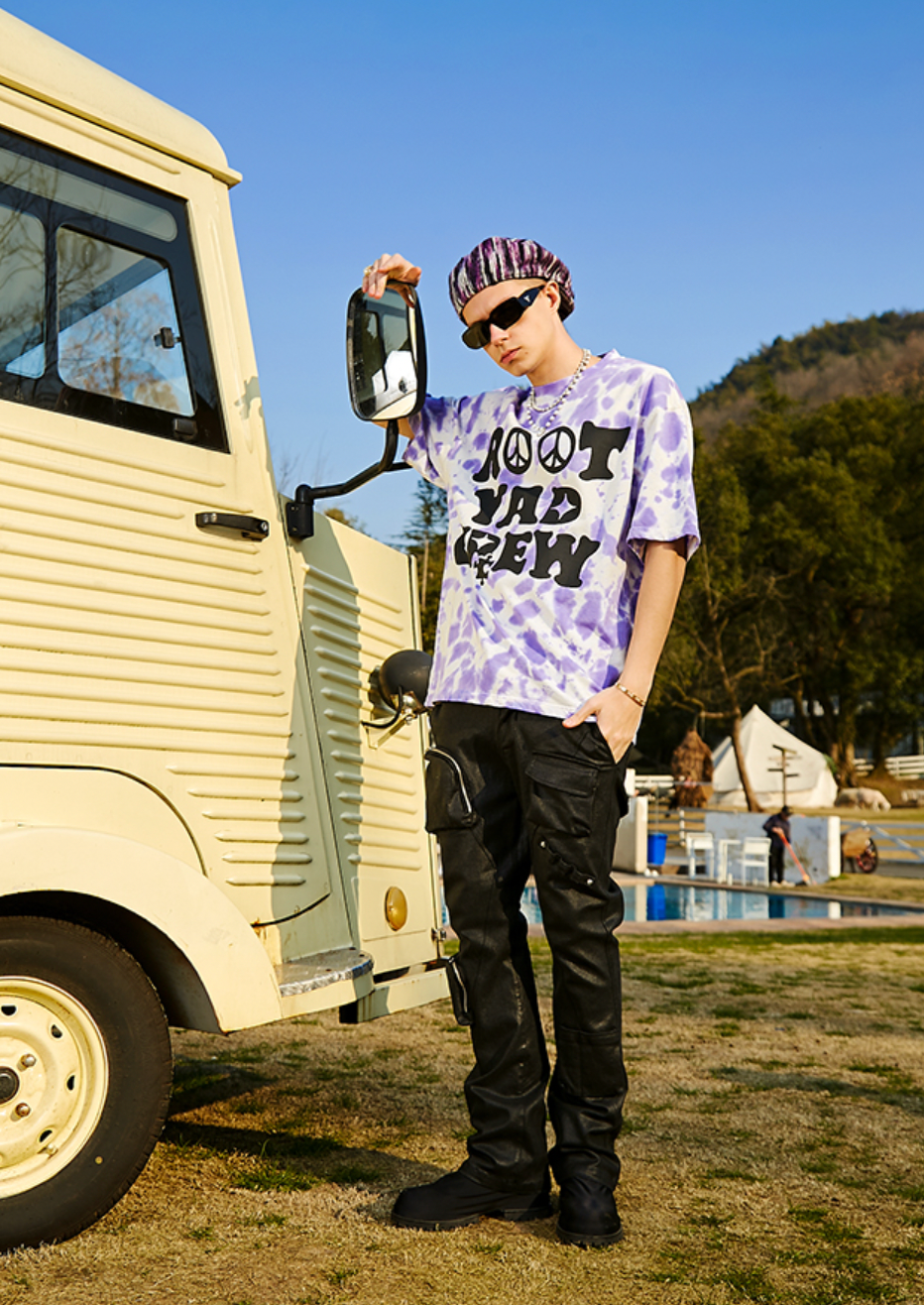 YADcrew X ROOT Tie Dye Anti War Printed Tee