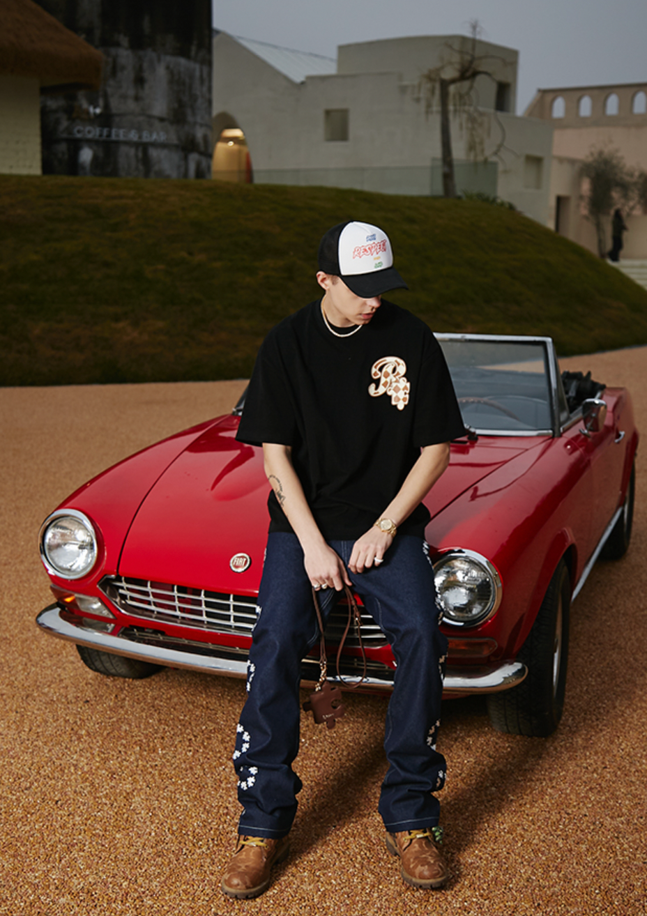 YADcrew X ROOT Checkerboard Logo Print Tee