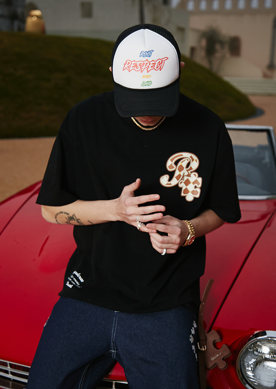 YADcrew X ROOT Checkerboard Logo Print Tee