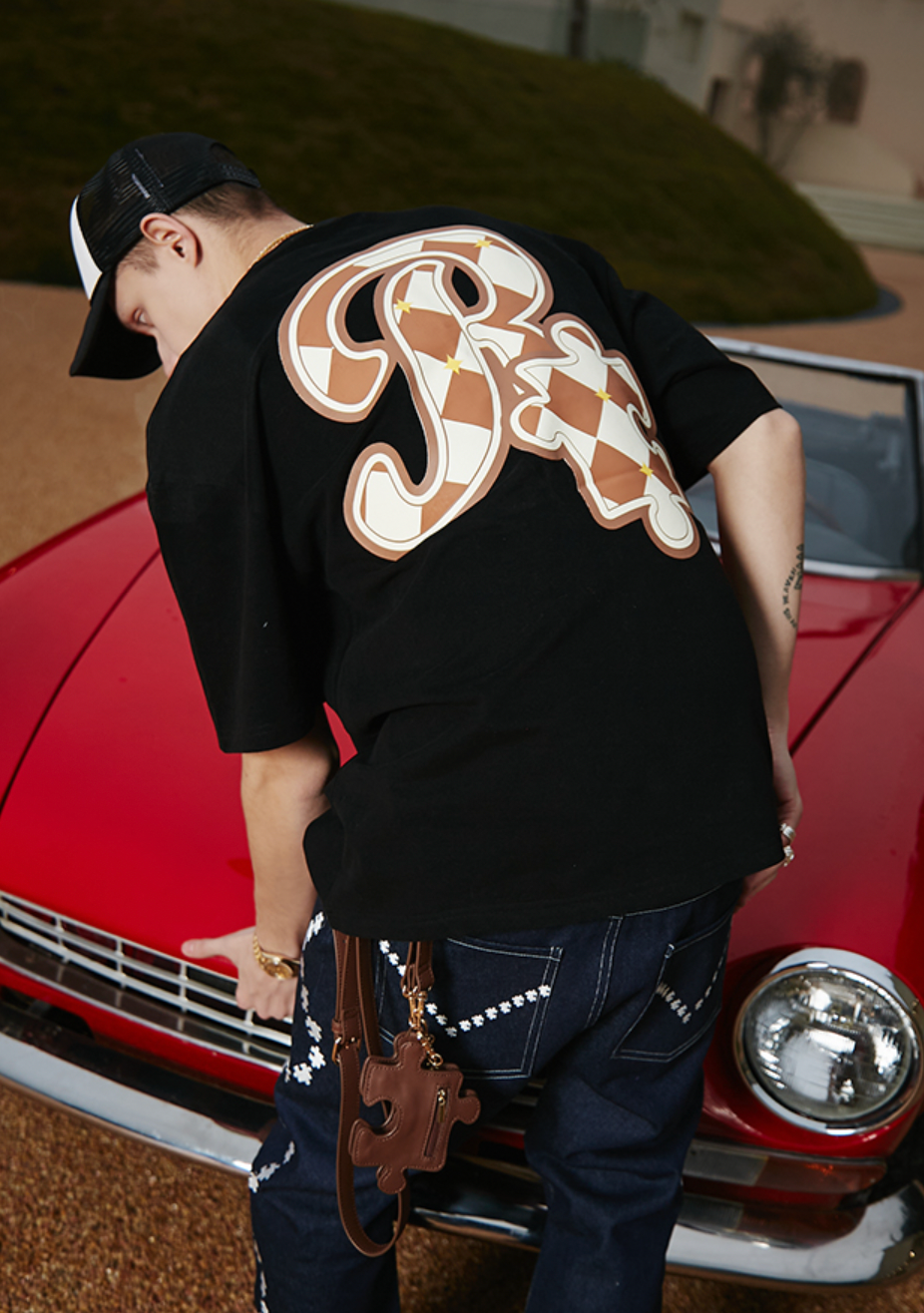 YADcrew X ROOT Checkerboard Logo Print Tee