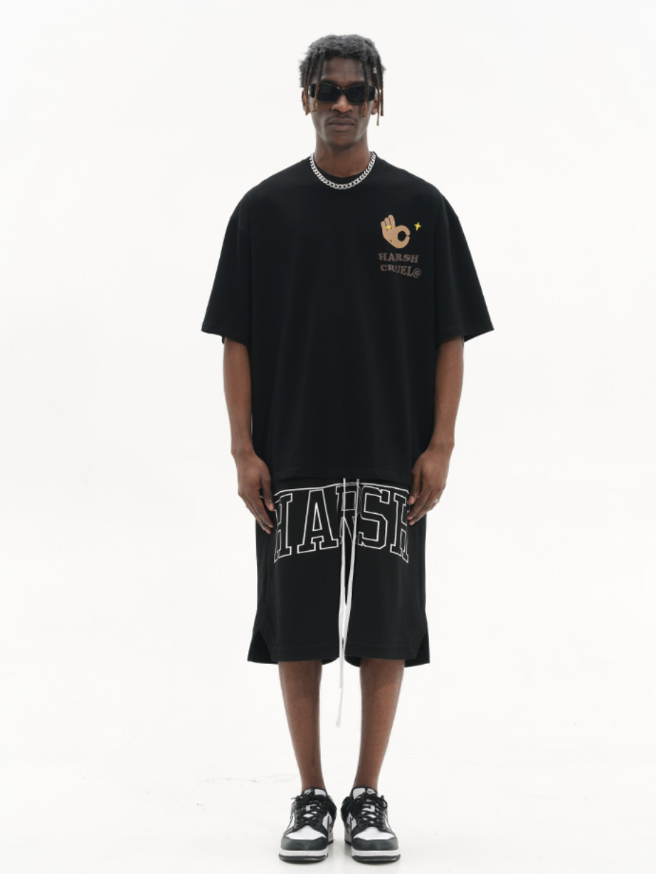 Harsh and Cruel Logo Loose Basketball Shorts