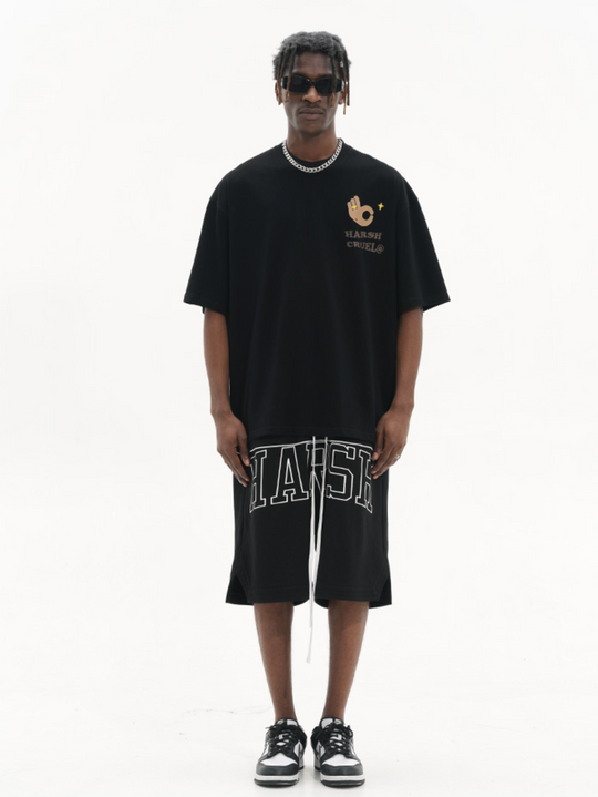 Harsh and Cruel Logo Loose Basketball Shorts