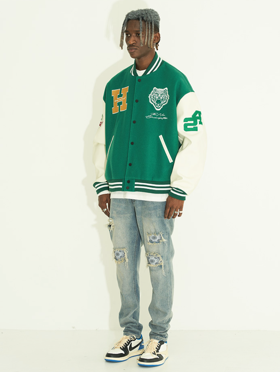 Harsh and Cruel Distressed Flower Print Distressed Loose Denim