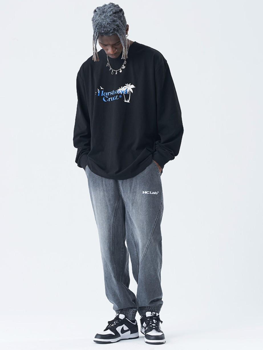 Harsh and Cruel Split Beam Foot Wash Casual Jeans